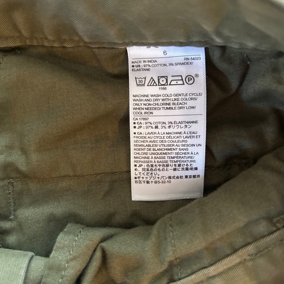 Banana Republic Factory Tie Waist Cropped Chino Womens Size 6 Ivy Green Pants - Picture 3 of 5